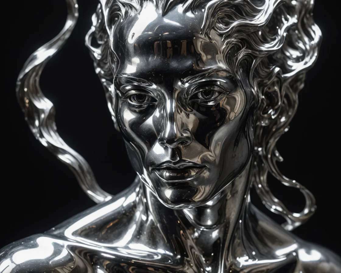Liquid Metal Portrait — SDXL AI prompt