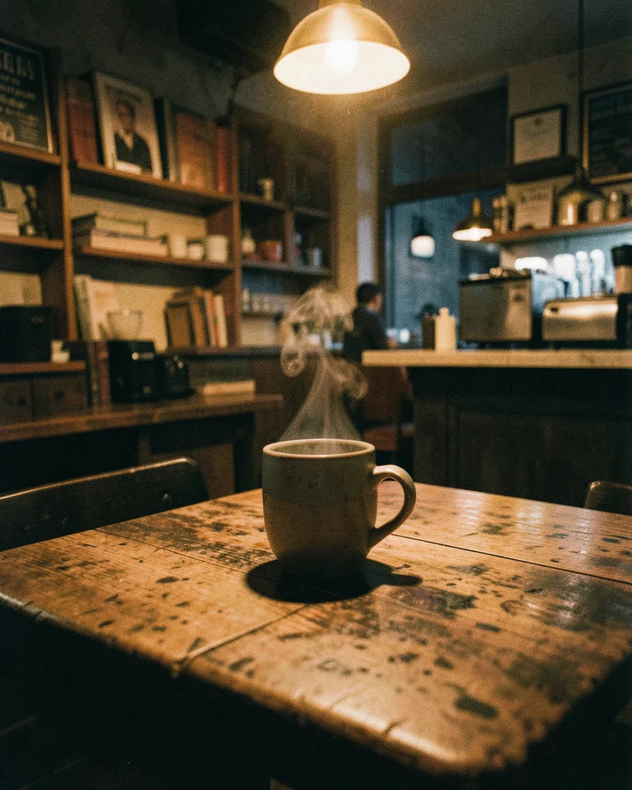 Coffee Shop Static — Flux AI prompt