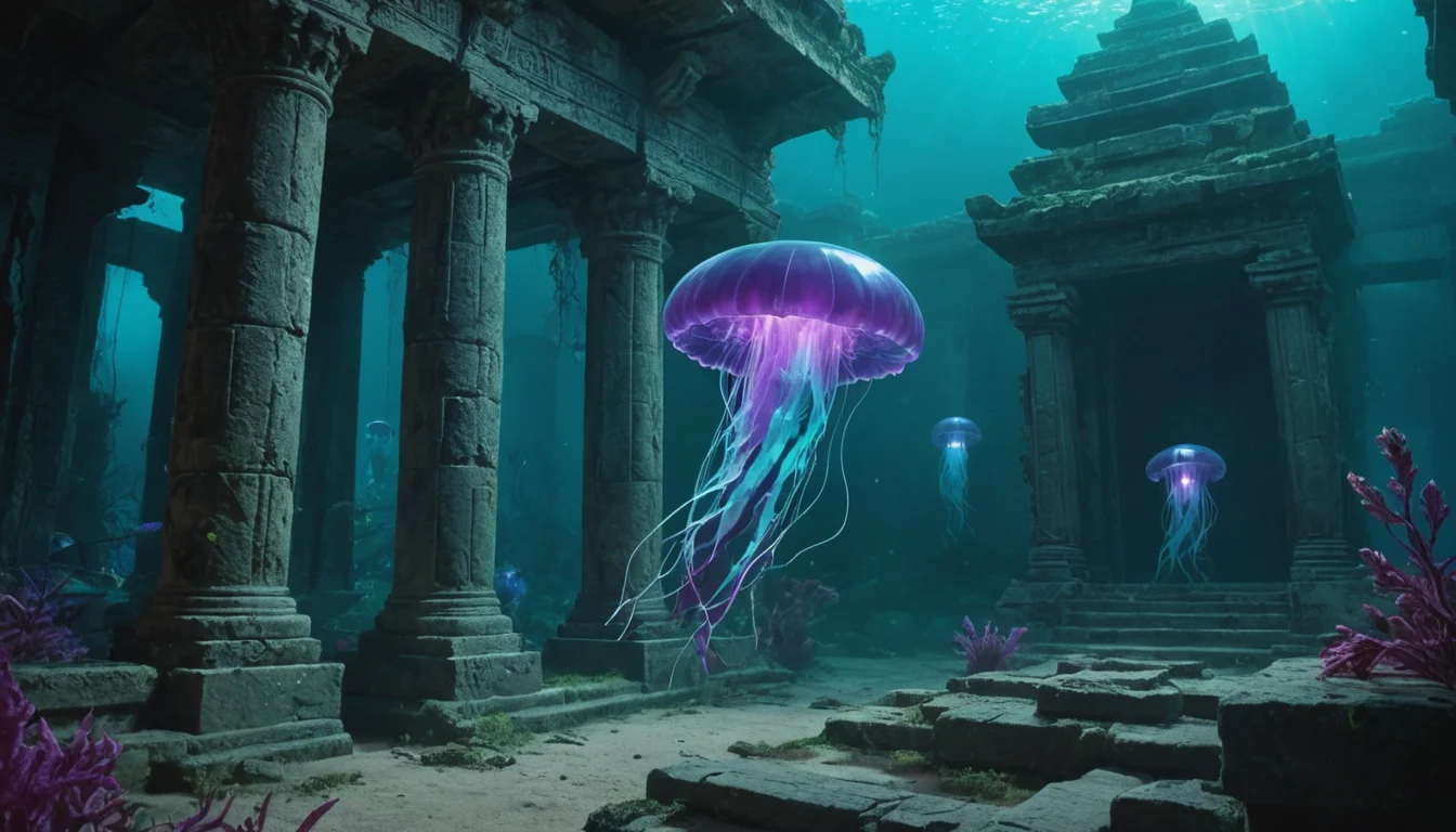 Luminescent Jellyfish Ruin — SDXL AI prompt