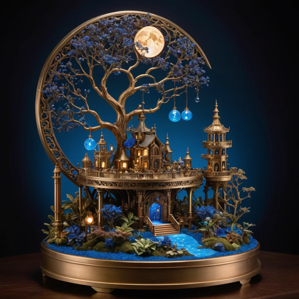 Lunar Clockwork Garden — SDXL AI prompt