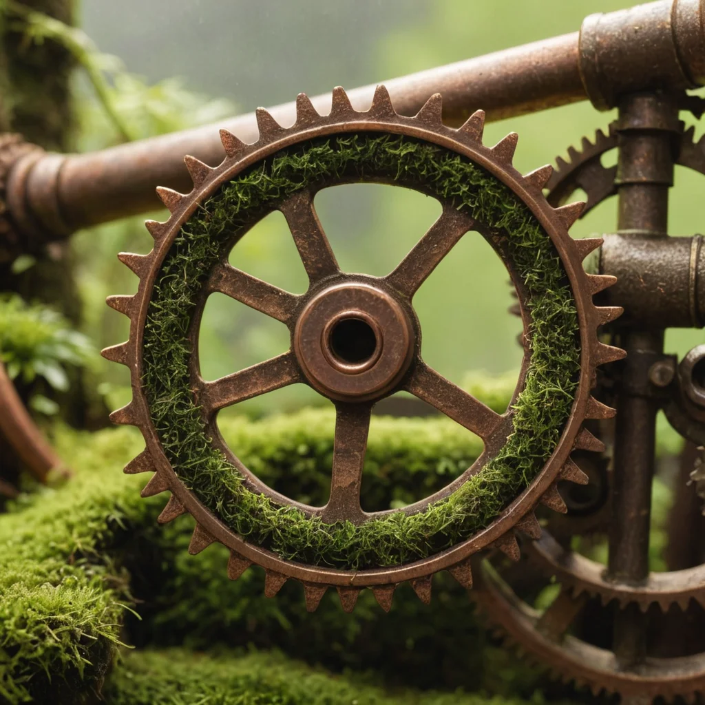 Mechanical Moss Garden — SDXL AI prompt