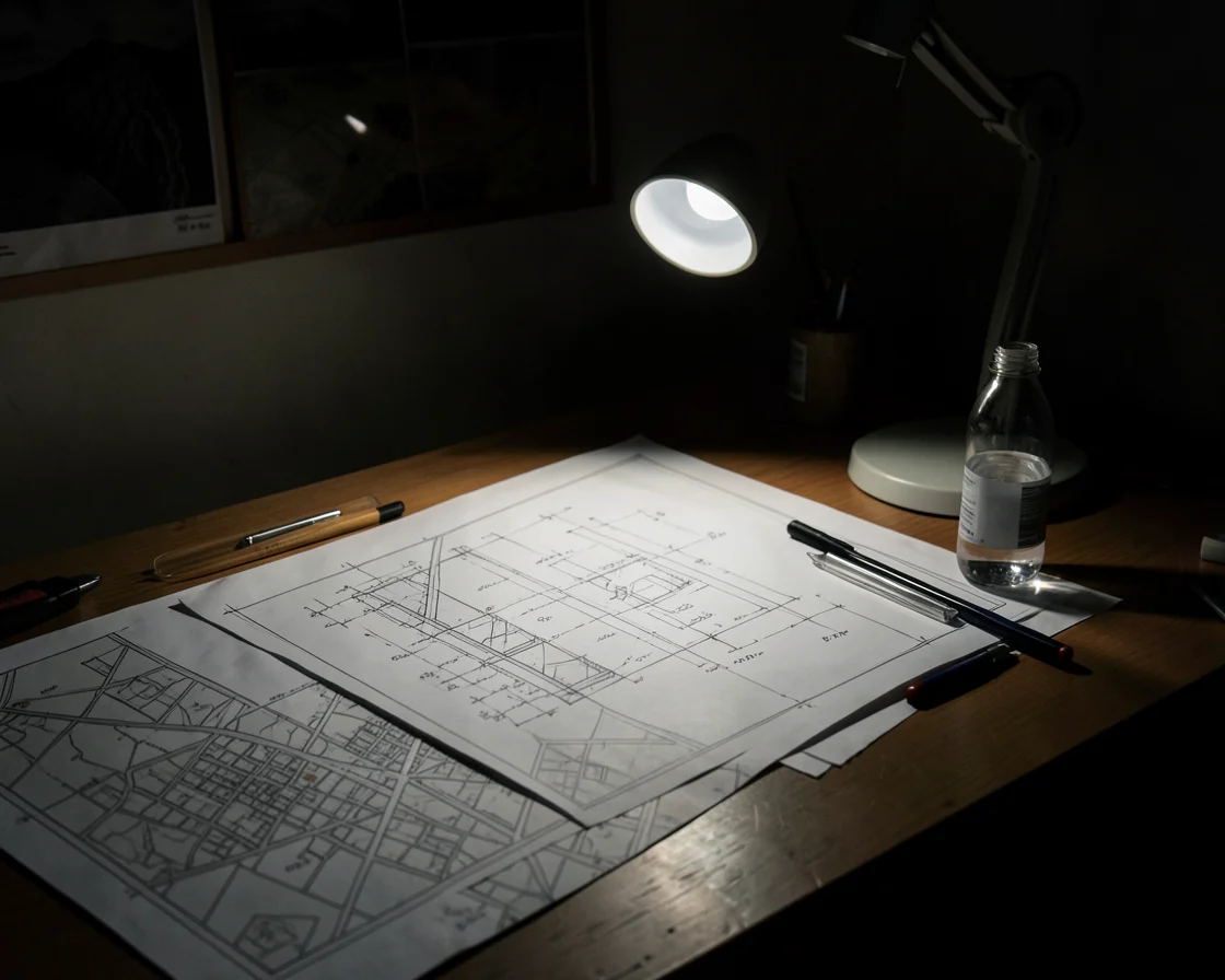 Blueprint Midnight — Flux AI prompt
