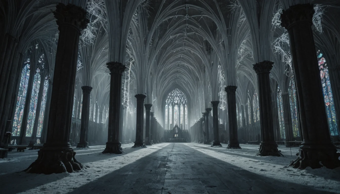 Mycelial Cathedral of Silence — SDXL AI prompt