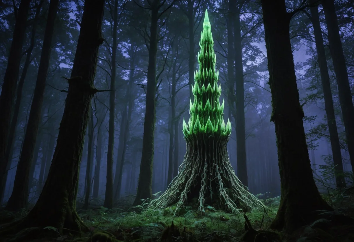 Mycelial Kinetic Spire — SDXL AI prompt
