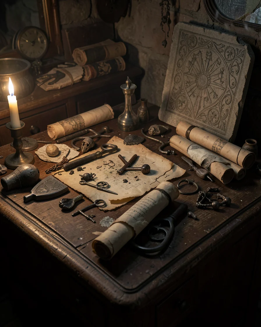 The Alchemist's Desk — Flux AI prompt