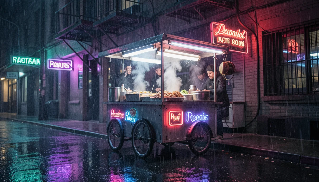 Late Night Street Cart — Flux AI prompt
