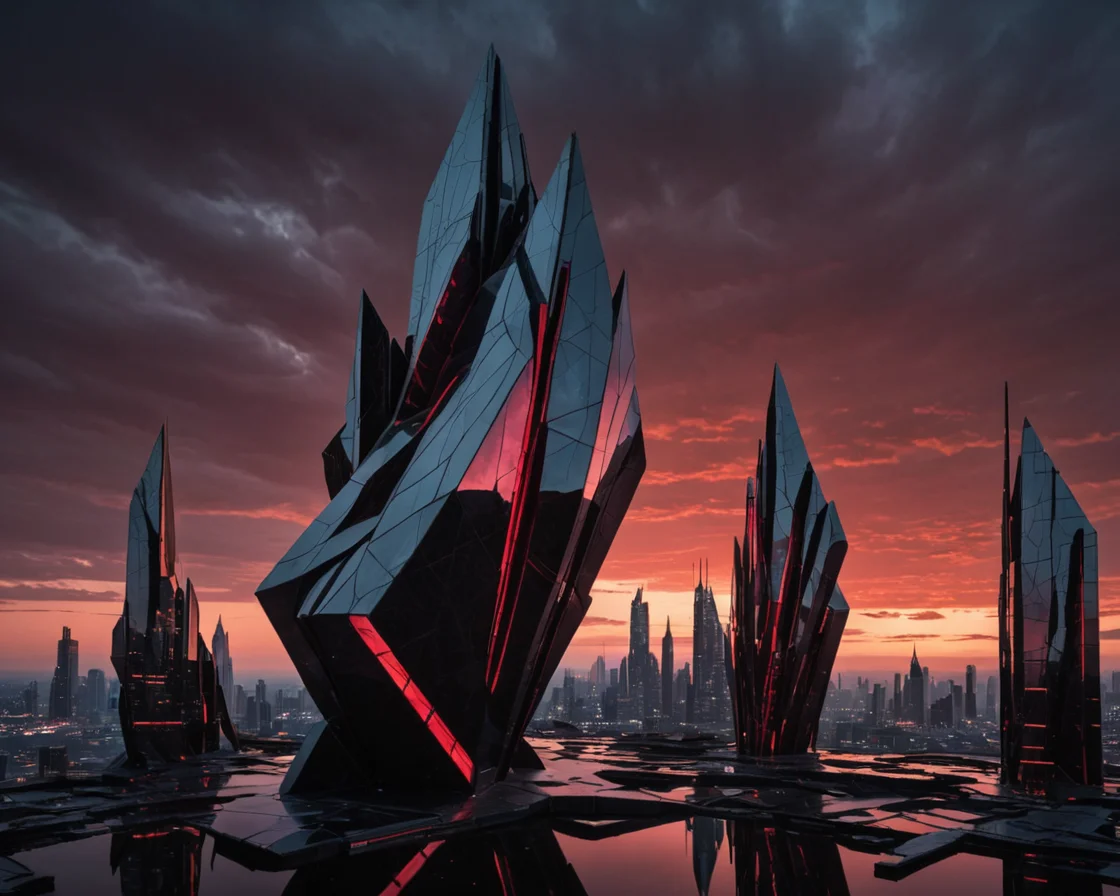 Obsidian Geometry City — SDXL AI prompt