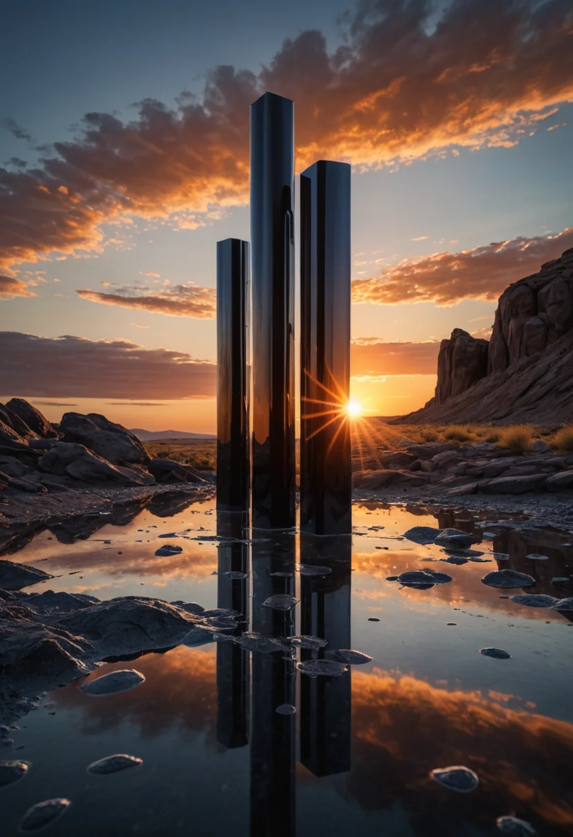 Reflective Pillars — SDXL AI prompt