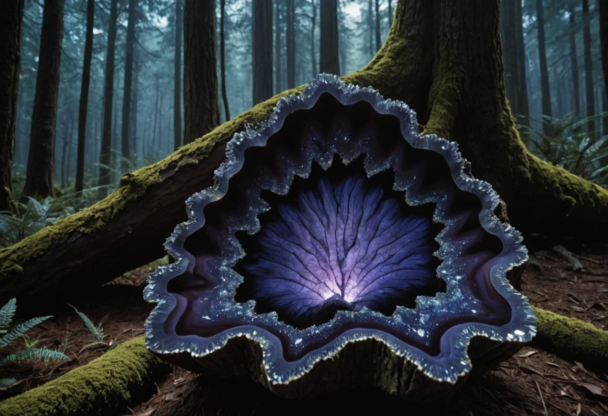 Obsidian Geode Forest (illustration) — SDXL AI prompt