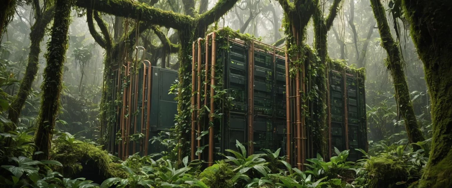 Jungle Data Cathedral — SDXL AI prompt
