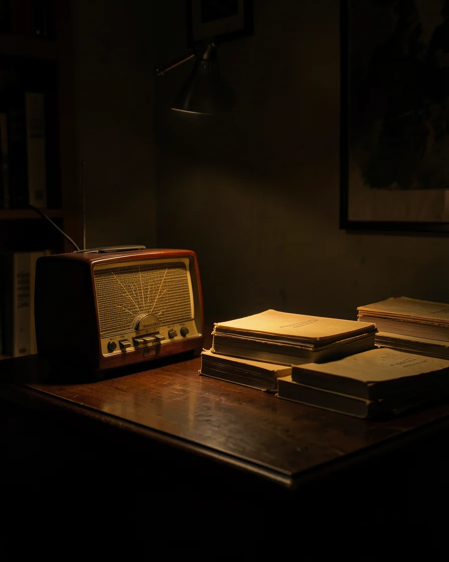 Static in the Study — Flux AI prompt