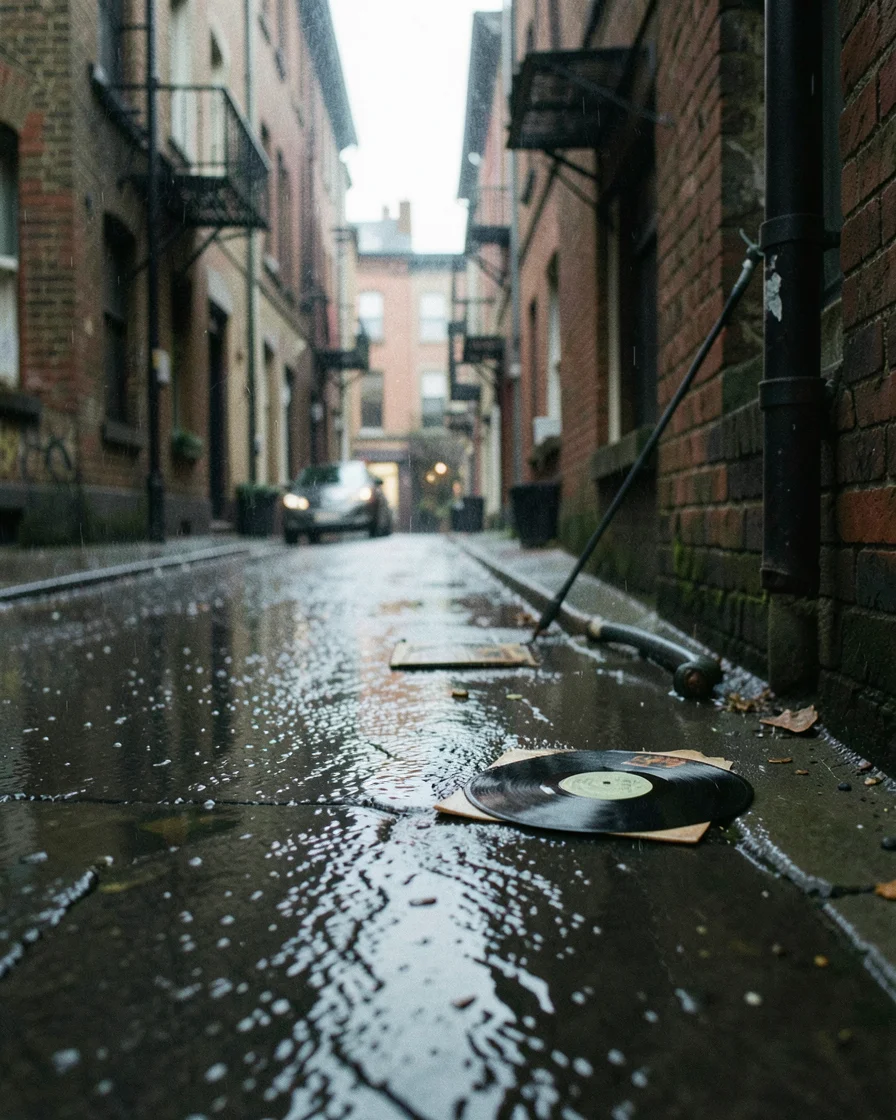 Wet Asphalt Echoes — Flux AI prompt