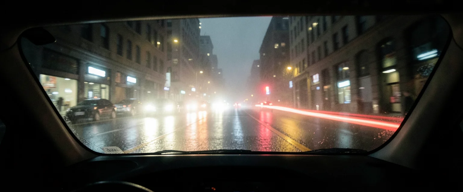 Wet Asphalt Reflection — Flux AI prompt