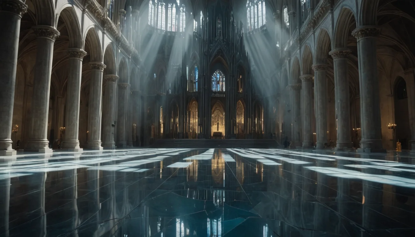 The Glass Sound Cathedral — SDXL AI prompt