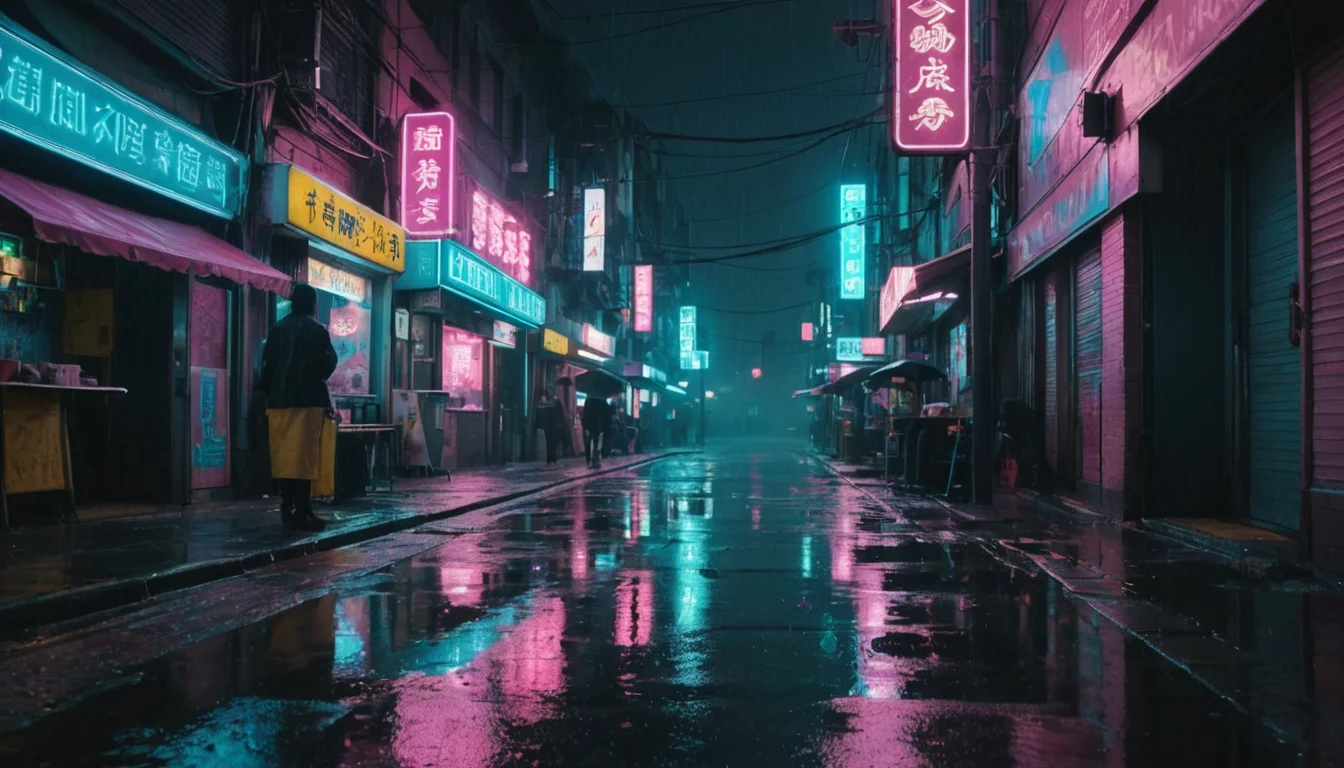 Neo-Tokyo Rain Alley — SDXL AI prompt