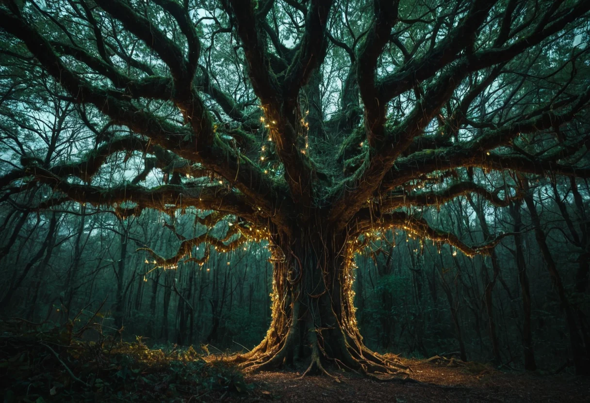 Ruined Circuit Tree — SDXL AI prompt