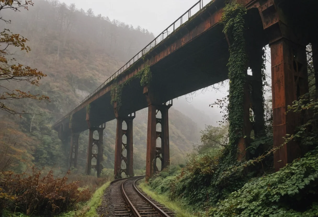 Iron Viaduct Ruin — SDXL AI prompt