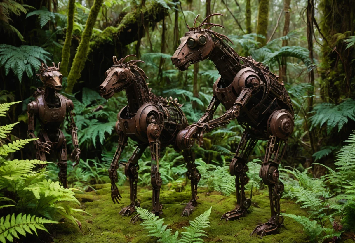 Rust Automaton Garden — SDXL AI prompt