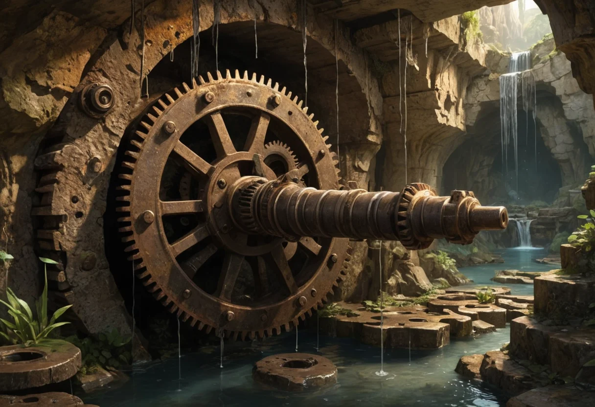 Rusty Gear Grotto — SDXL AI prompt