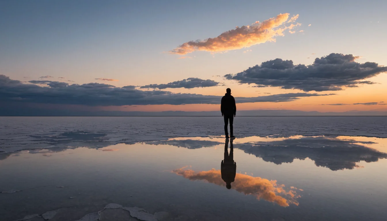 Salt Flats at Dusk, Inverted Sky — SDXL AI prompt