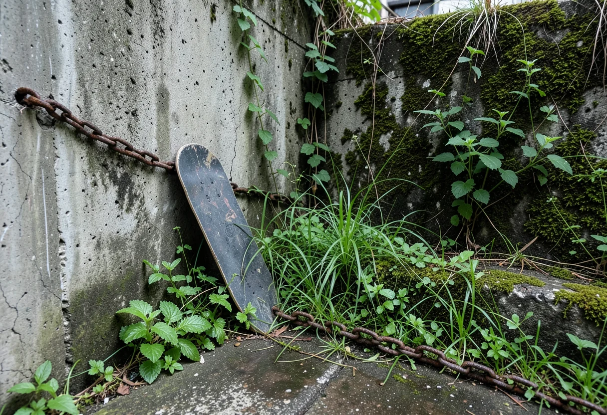 Skate Concrete Garden — Flux AI prompt