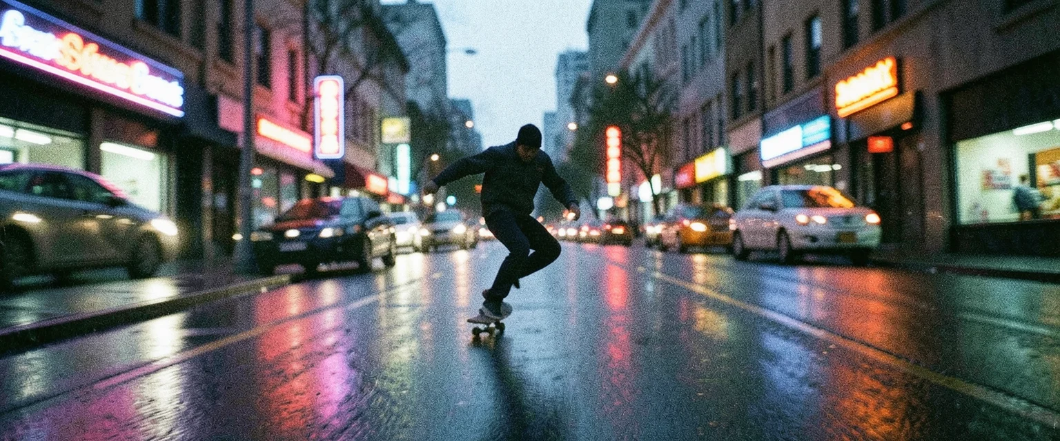 Neon Dusk Velocity — Flux AI prompt