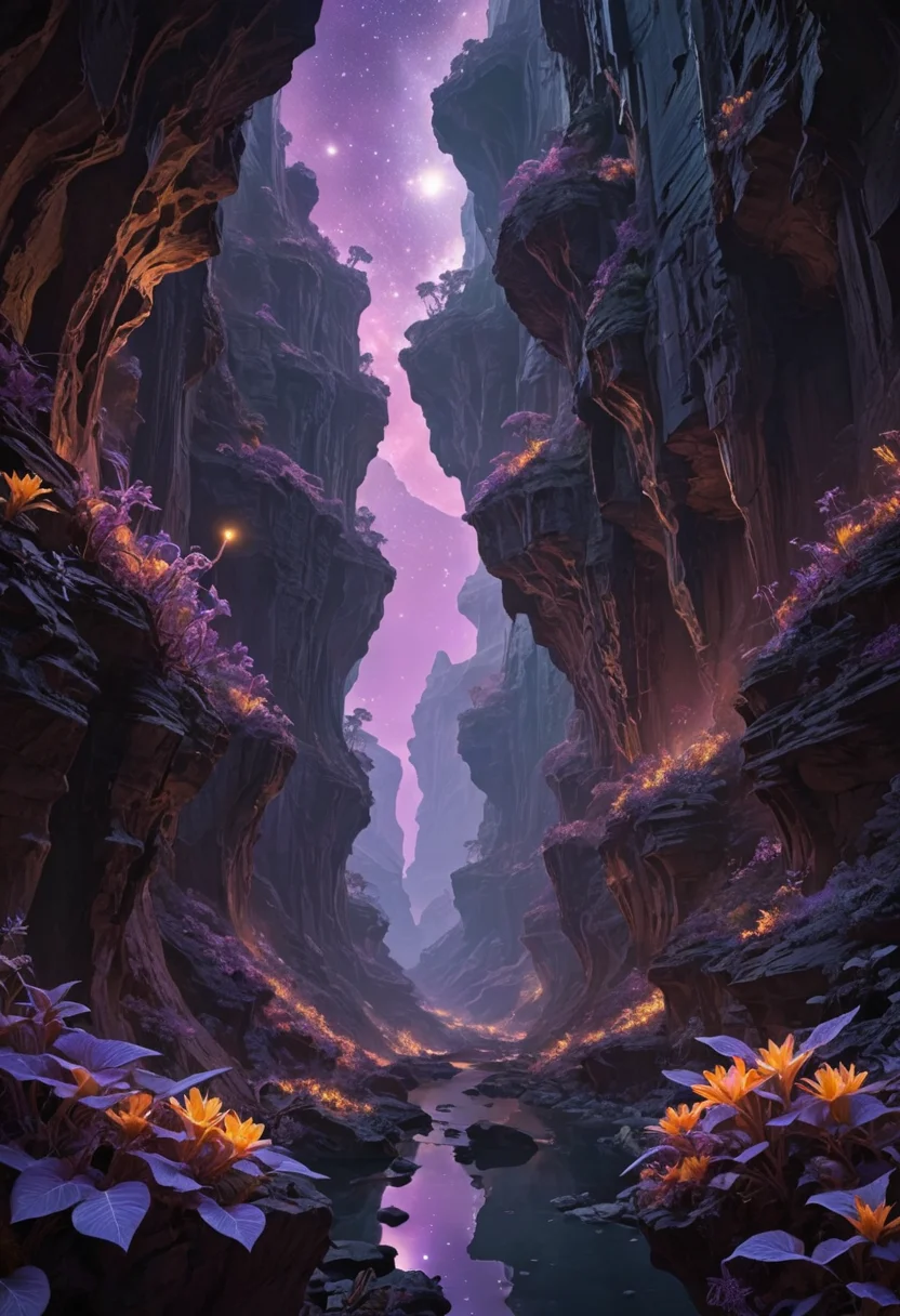 Sky-Bloom Canyon — SDXL AI prompt