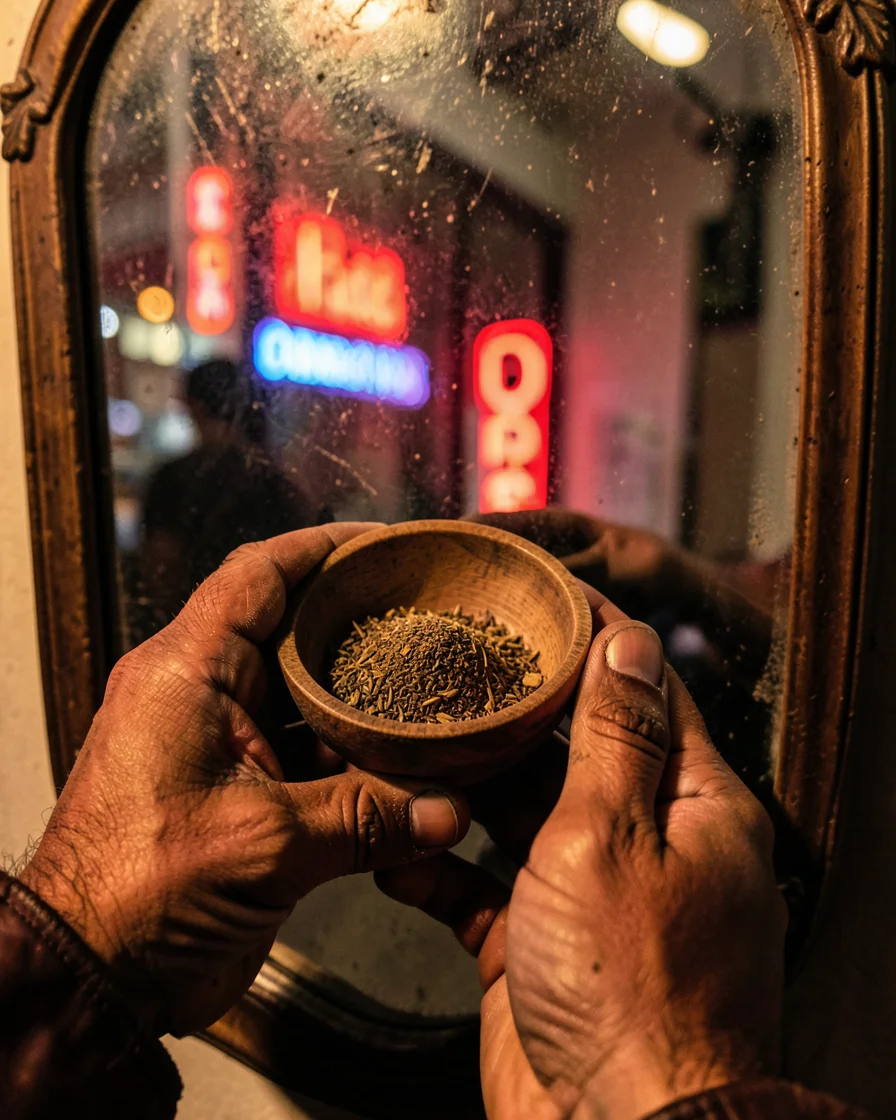 The Merchant's Reflection — Flux AI prompt