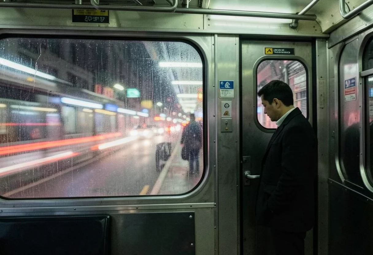 The Frozen Commute — Flux AI prompt