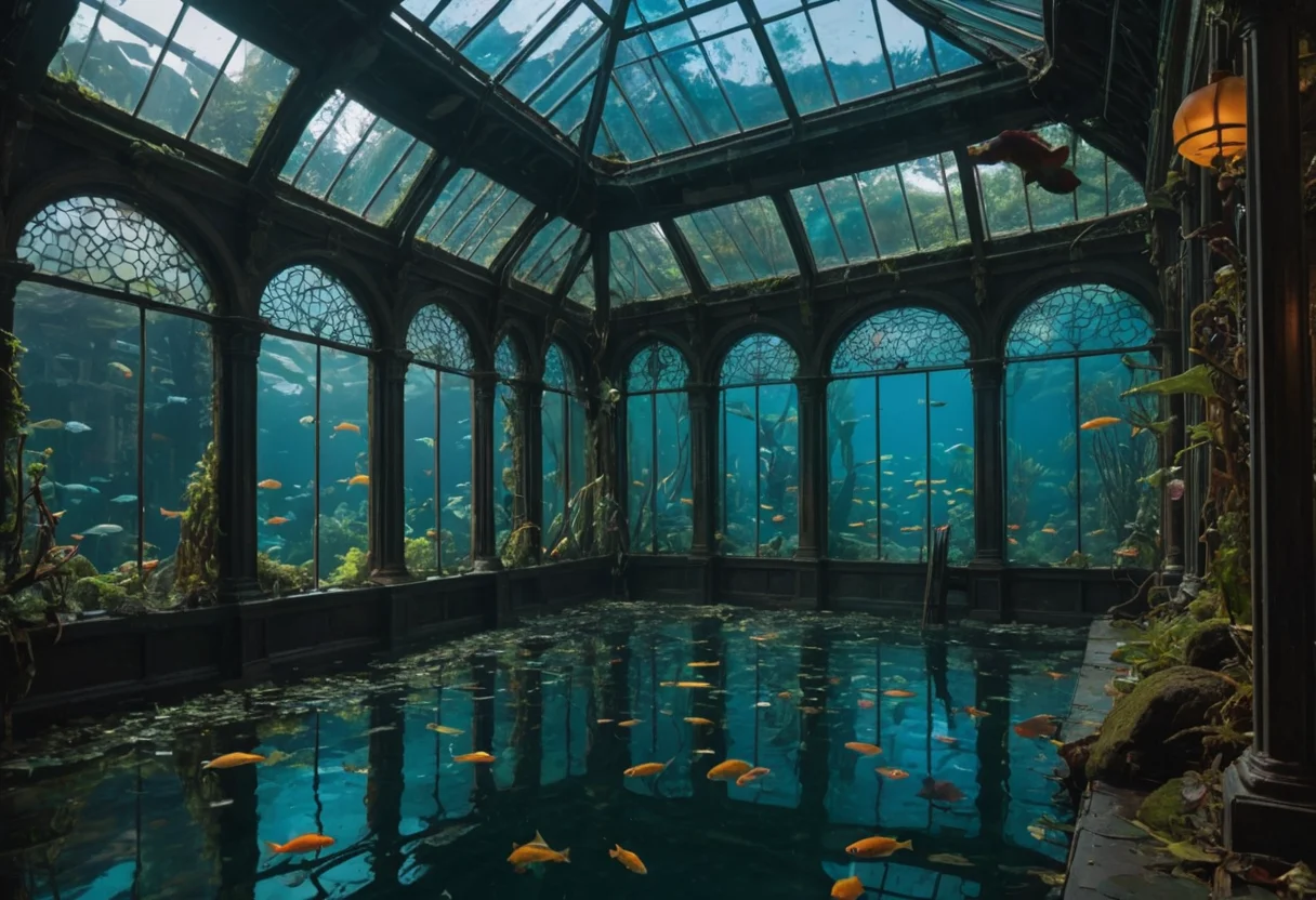 Submerged Conservatory — SDXL AI prompt