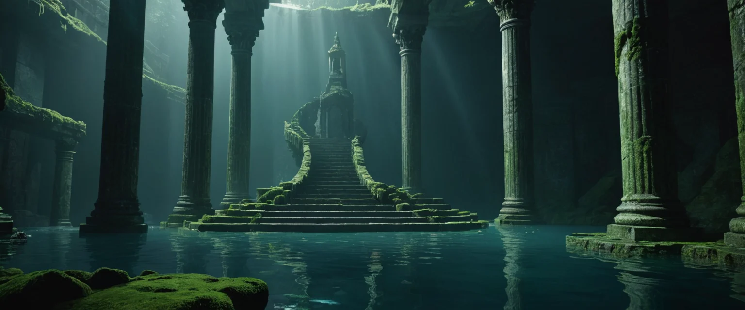 Sunken Temple Cathedral — SDXL AI prompt