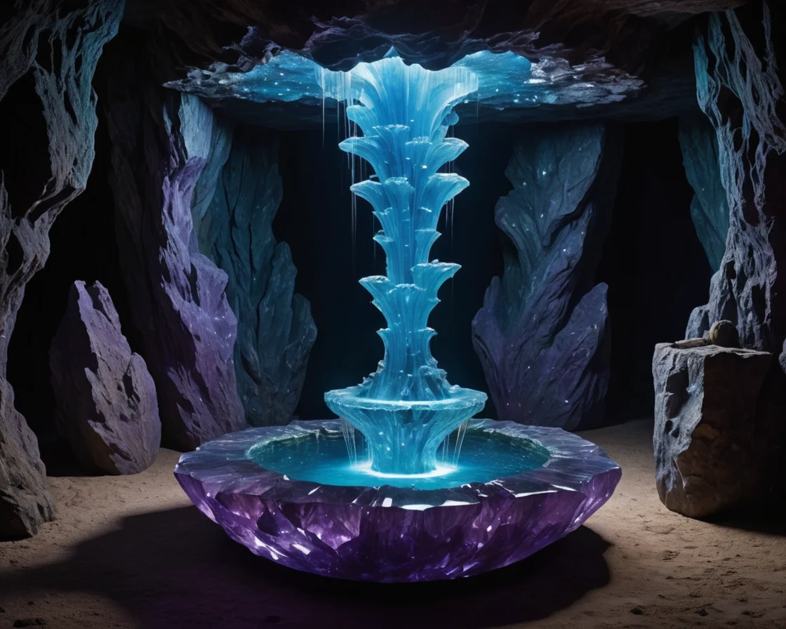 Crystal Fountain Below — SDXL AI prompt