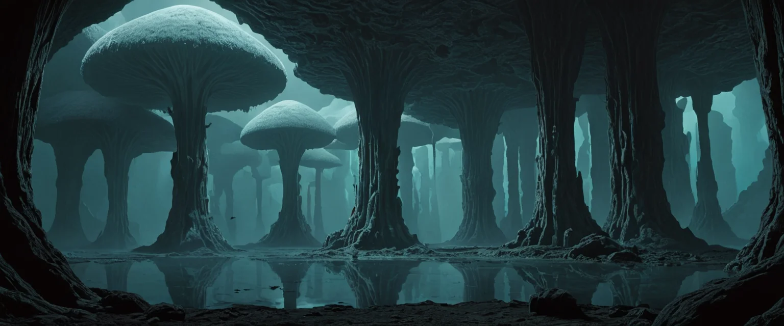 Subterranean Spore Cathedral — SDXL AI prompt