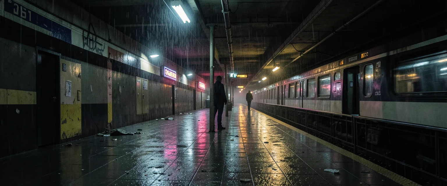 Subway Platform Glow — Flux AI prompt