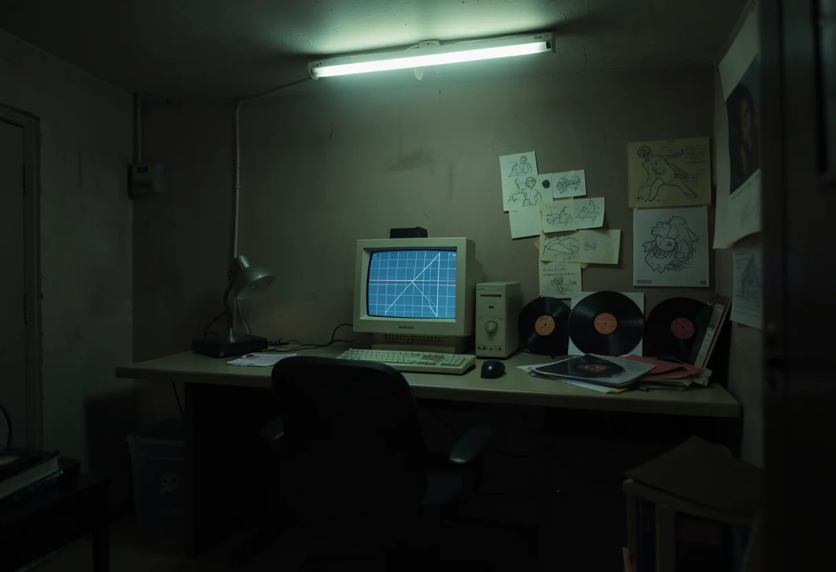Retrowave Study Room — Flux AI prompt