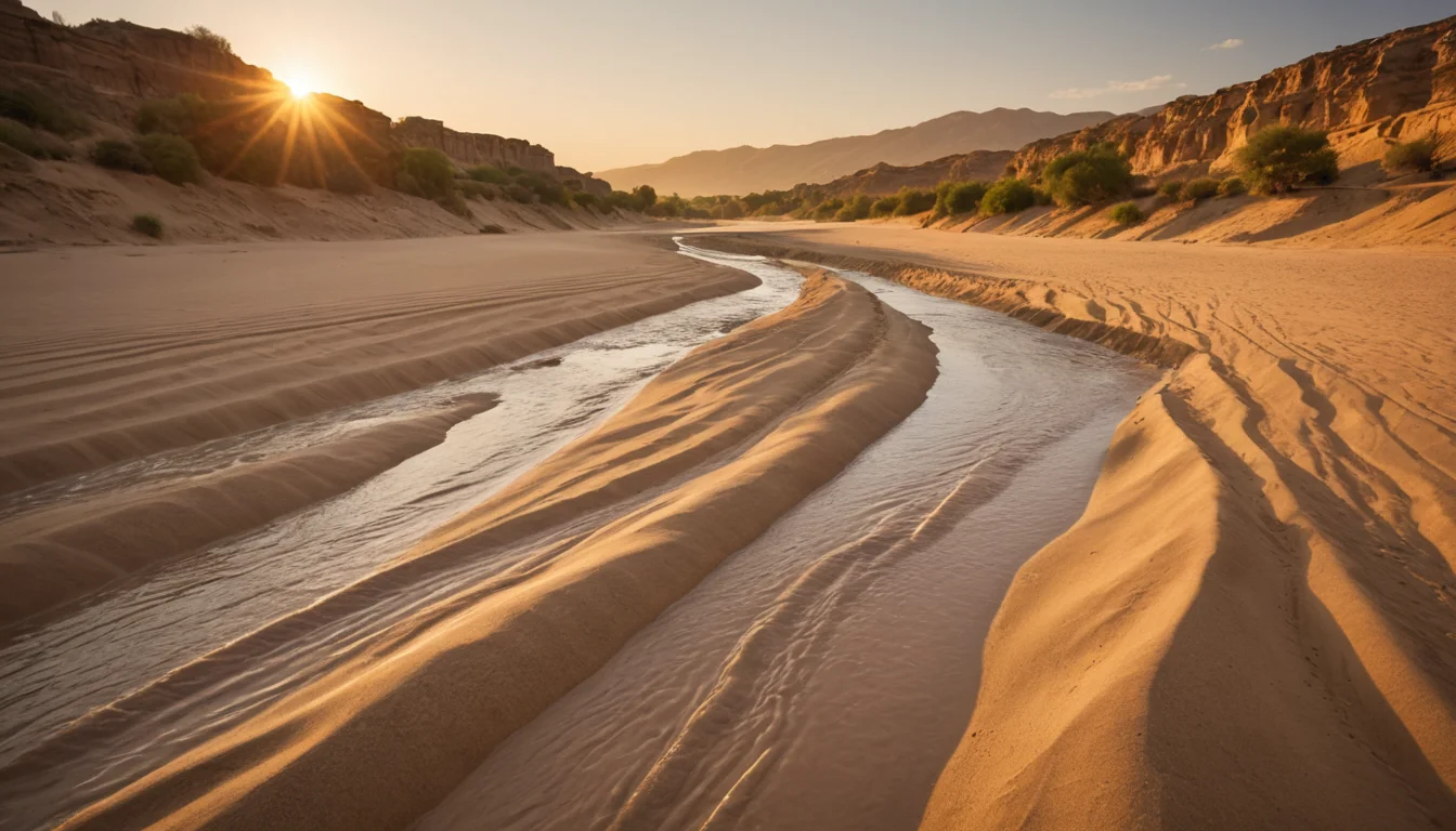 Temporal Sand River — SDXL AI prompt