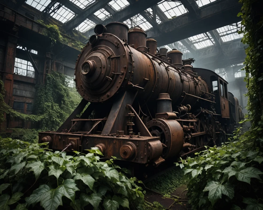 The Rust Engine's Embrace (photography) — SDXL AI prompt