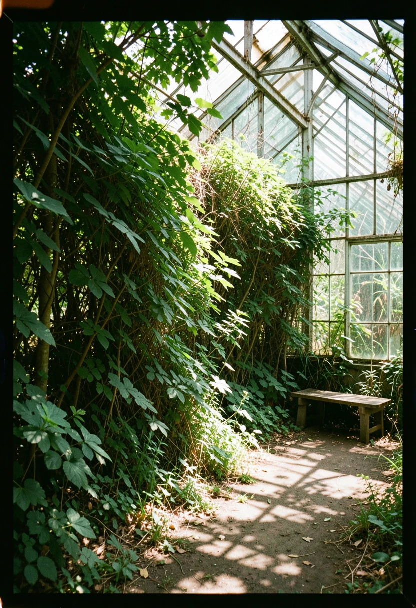 Overgrown Greenhouse — Flux AI prompt