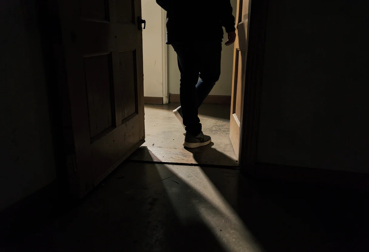 Doorway Pause — Flux AI prompt