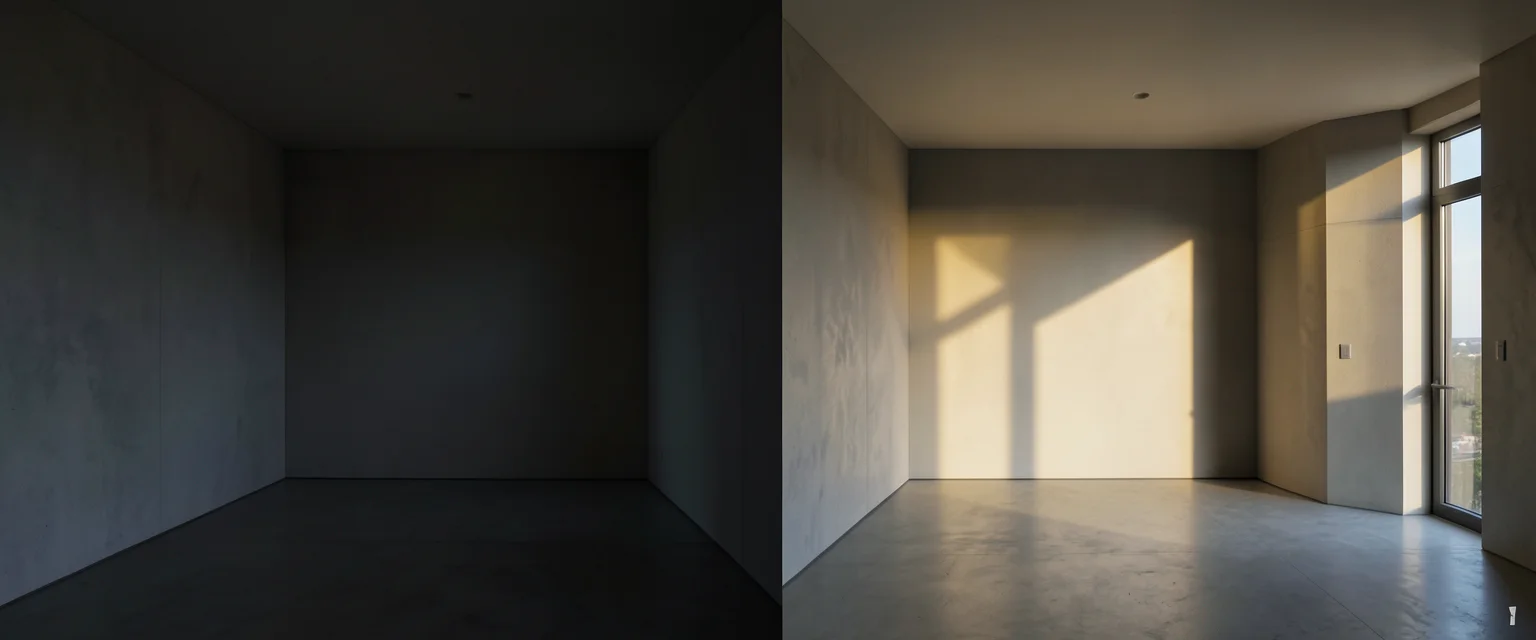 Dual Light Interior — Flux AI prompt
