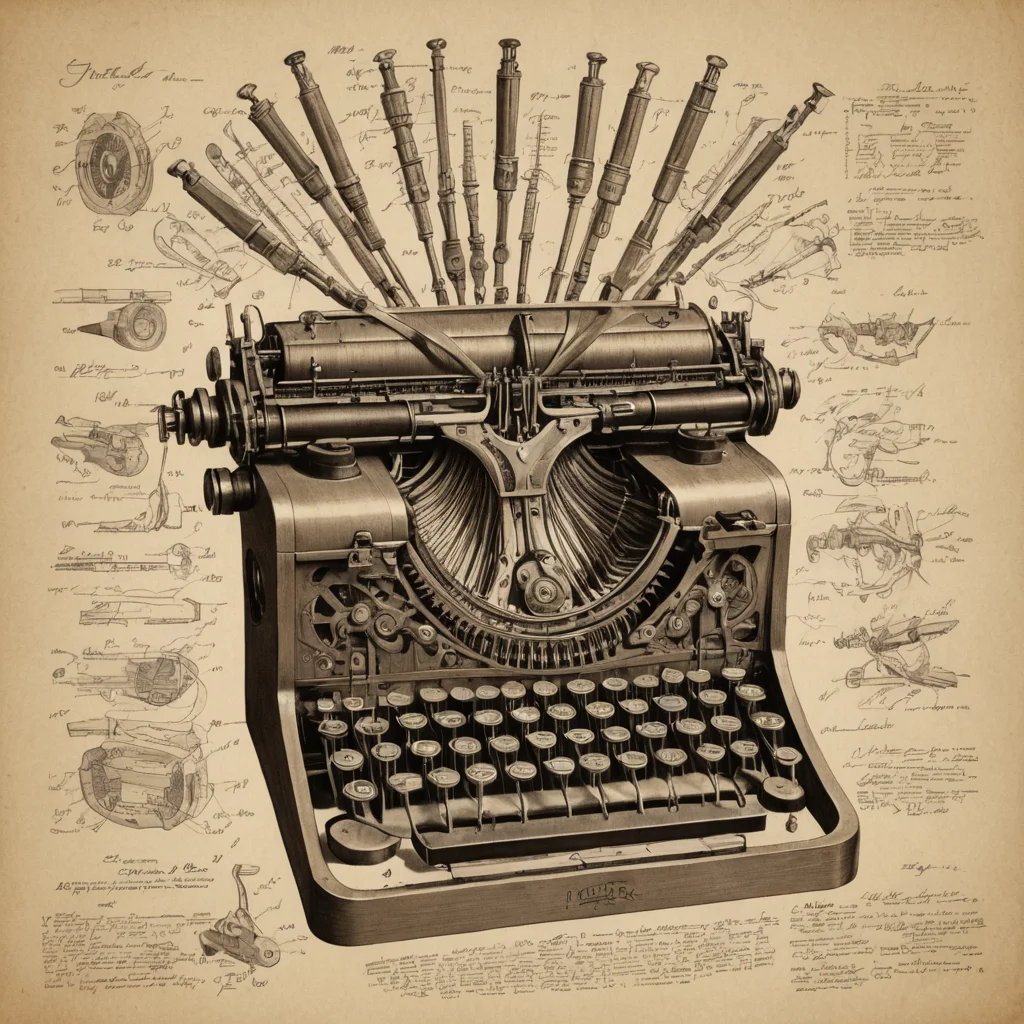 Typewriter Anatomy — SDXL AI prompt
