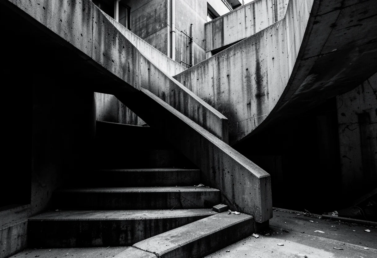 Monochrome Concrete Study — Flux AI prompt