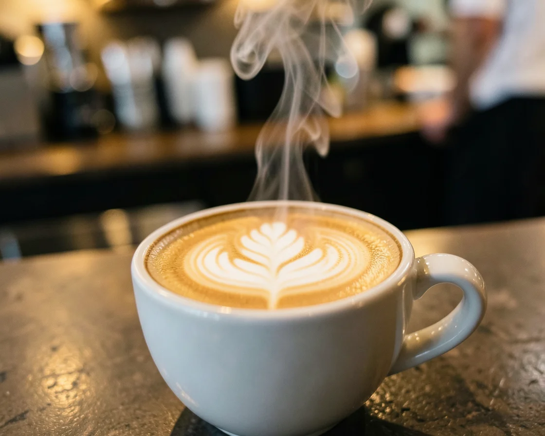 Latte Art Macro — Flux AI prompt