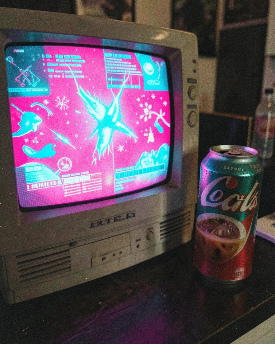 Vintage Vaporwave Desktop — Flux AI prompt