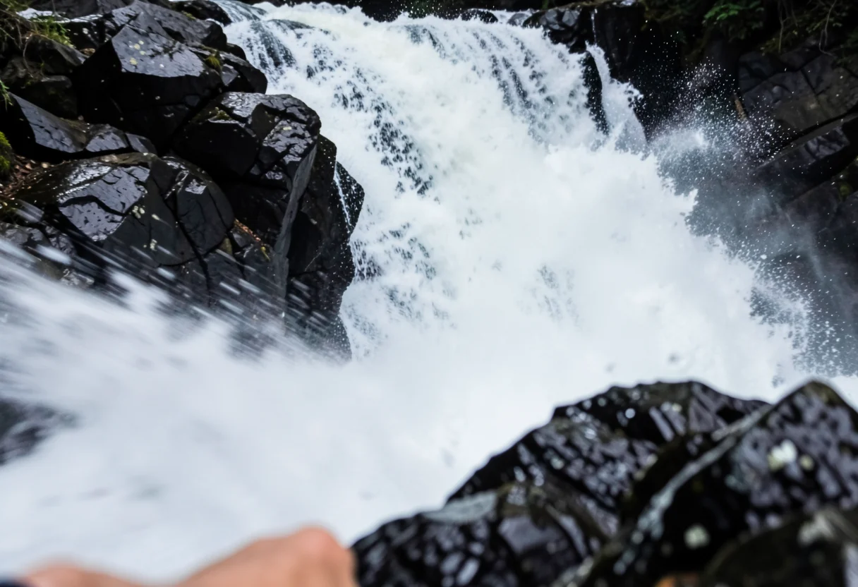 Waterfall Raw — Flux AI prompt