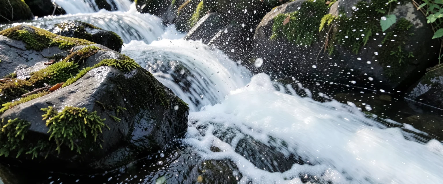 Mist on the Cascade — Flux AI prompt