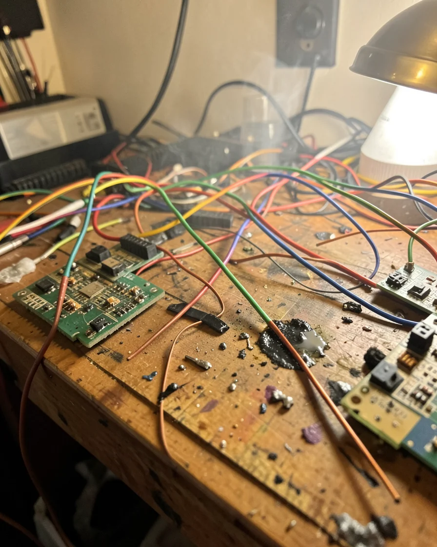 Tech Wiring Chaos — Flux AI prompt