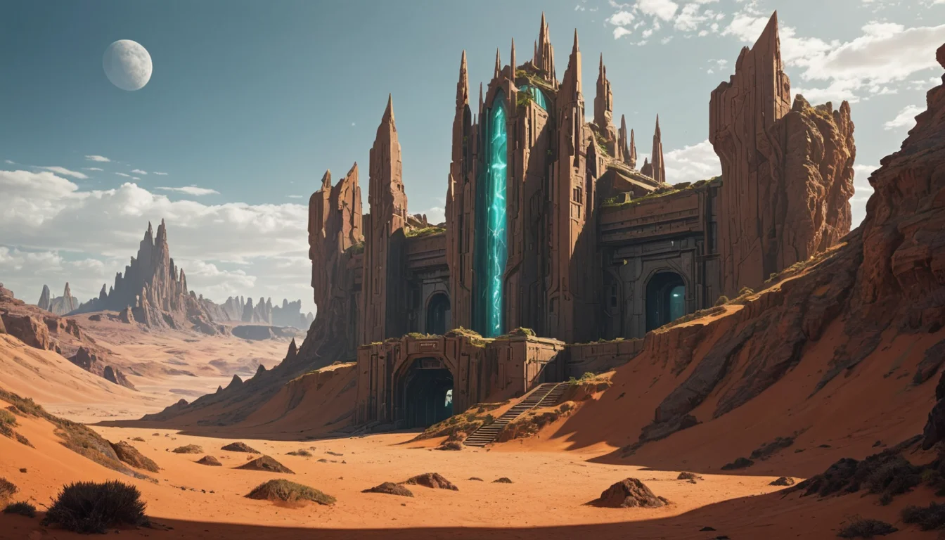 Xeno Desert Citadel — SDXL AI prompt