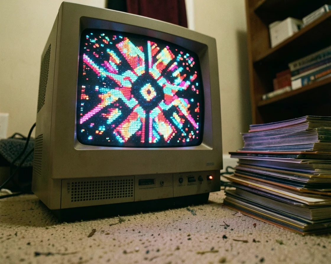 Retro Grid Study — Flux AI prompt