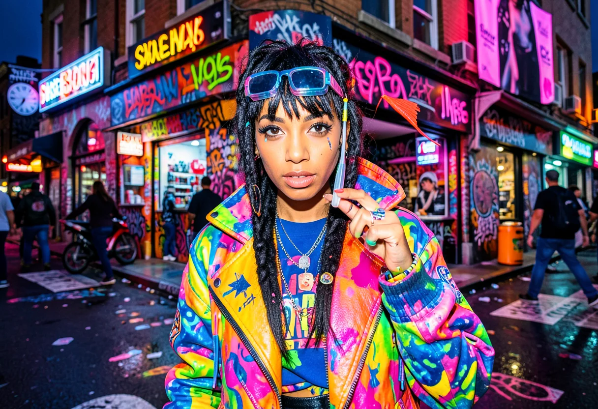 Hyper-Saturated Street — Flux AI prompt